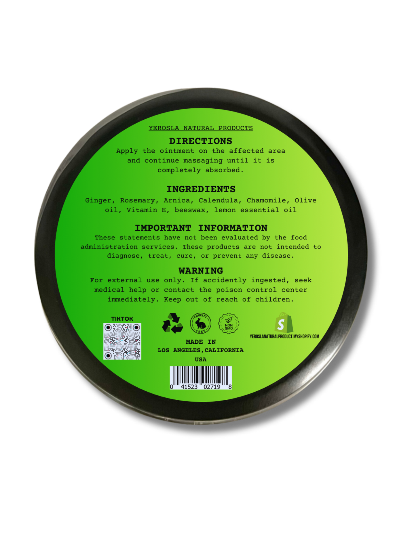 2oz Arnica Ointment for Arthritis, Muscules and Joint Aches