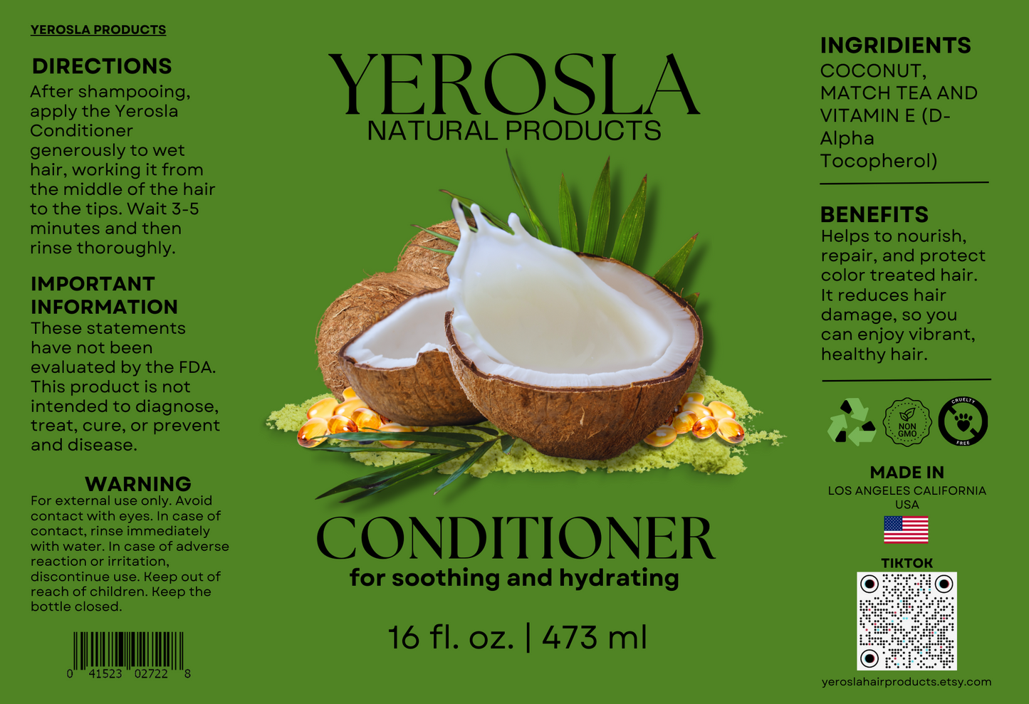 Matcha Tea Shampoo & Conditioner for hair loss and growth