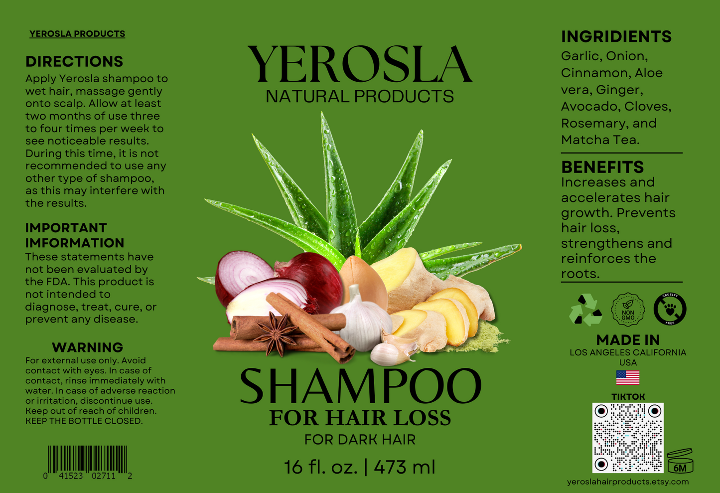 Matcha Tea Shampoo & Conditioner for hair loss and growth