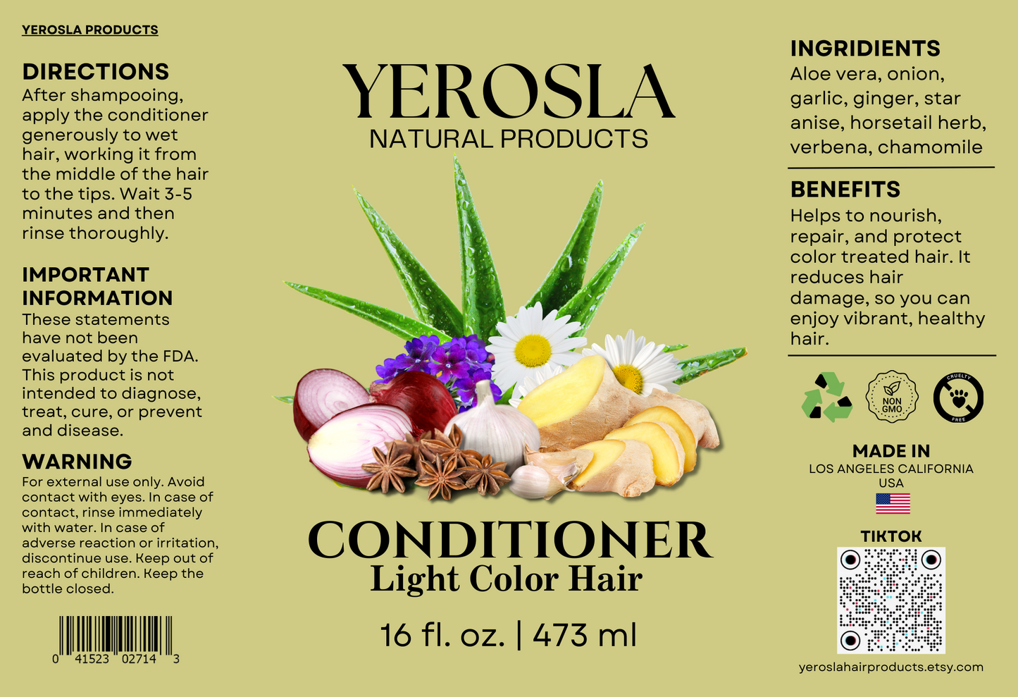Chamomile Shampoo & Conditioner for hair loss and growth